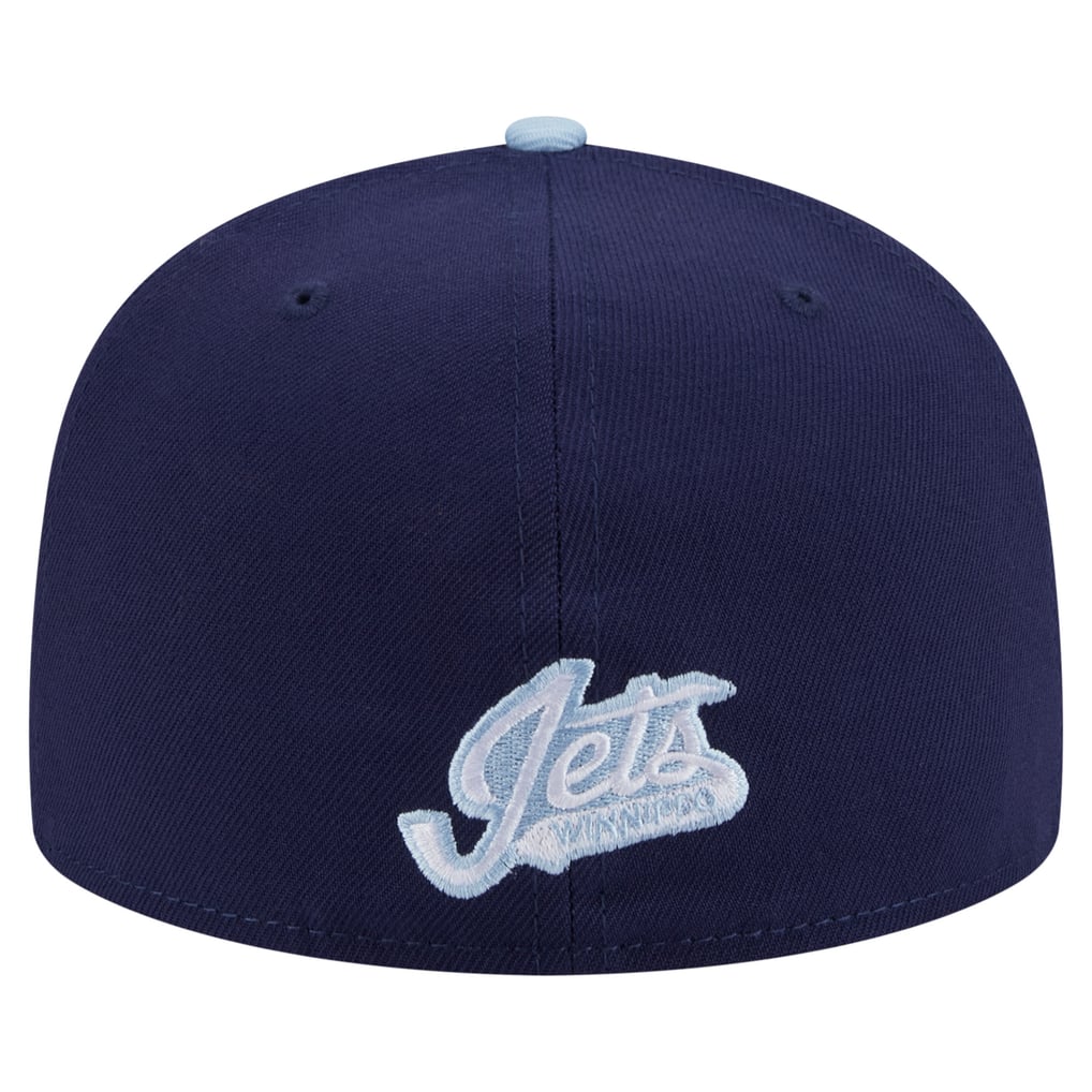 Casquette ajustée bicolore 59FIFTY pour homme des Jets de Winnipeg New Era, bleu marine et bleu clair